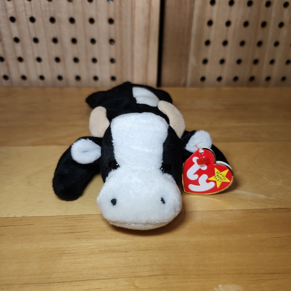 Vintage 1993 Ty Beanie Babies "Daisy" The Cow DOB 1994 Plush Toy Animal With Tag